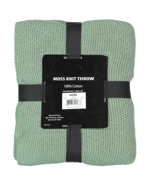 Cotton Moss Knit Throw, 50" X 70" home decor - Mod Lifestyles
