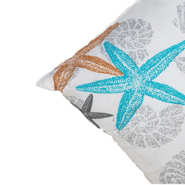Blue and Natural Starfish Queen Comforter Set, 88" X 94" home decor - Mod Lifestyles