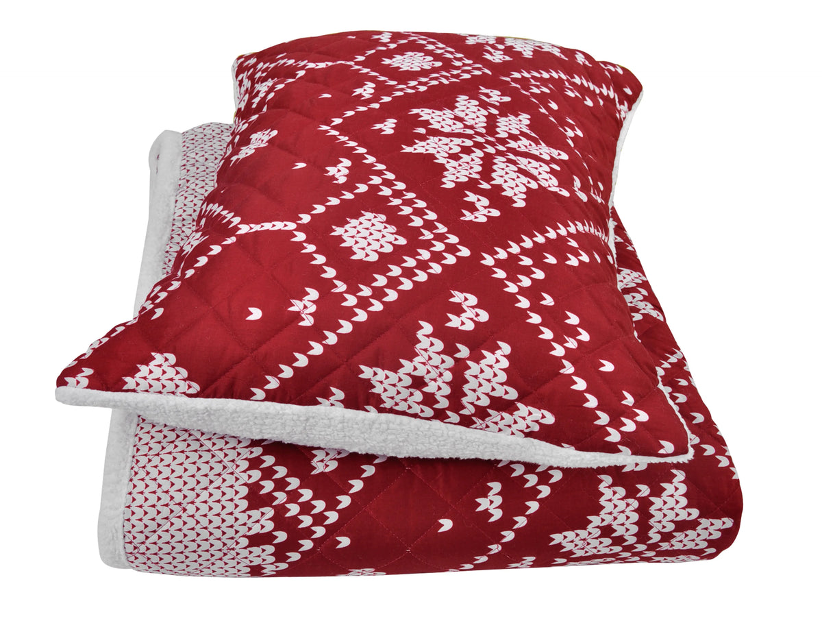 2 Piece Christmas Set Cushioned Anti Fatigue Rustic red Snowflake