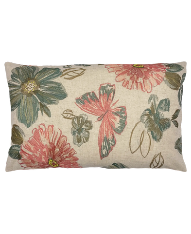 Spring Butterfly Embroidery Pillow, 14" X 26" home decor - Mod Lifestyles