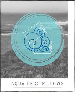 DECORATIVE PILLOWS AQUA COASTAL