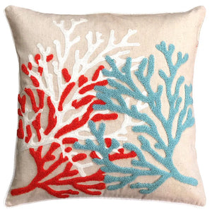0 INV Tres Colores Coral Decorative Pillow, 18" X 18" home decor - Mod Lifestyles