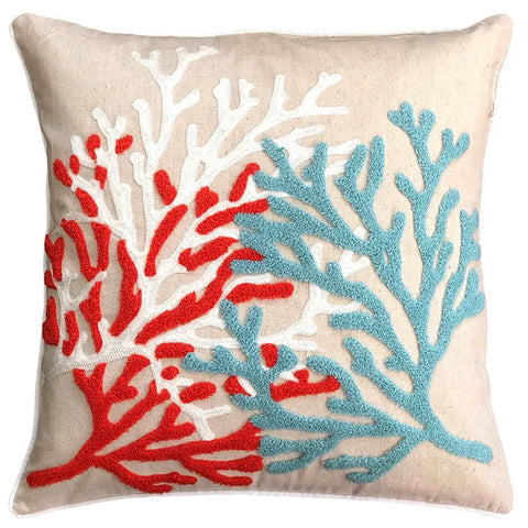 0 INV Tres Colores Coral Decorative Pillow, 18" X 18" home decor - Mod Lifestyles
