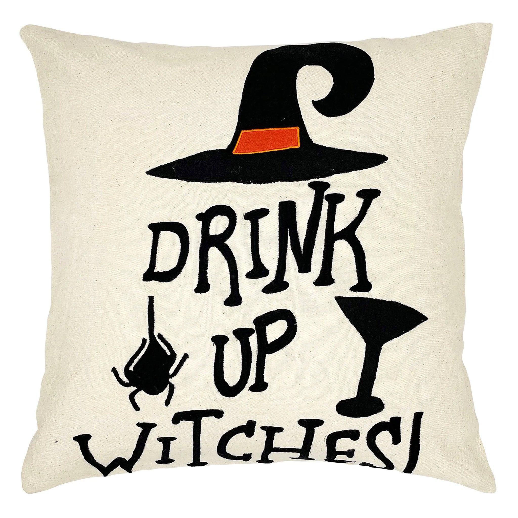 18" Drink Up Witches Pillow home decor - Mod Lifestyles