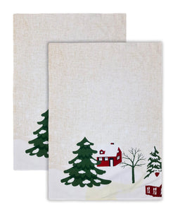 2 Pack Christmas Village Kitchen Towel, 20" x 28" home decor - Mod Lifestyles