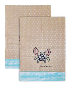 2 Pack Crab Kitchen Towel, 20" x 28" home decor - Mod Lifestyles