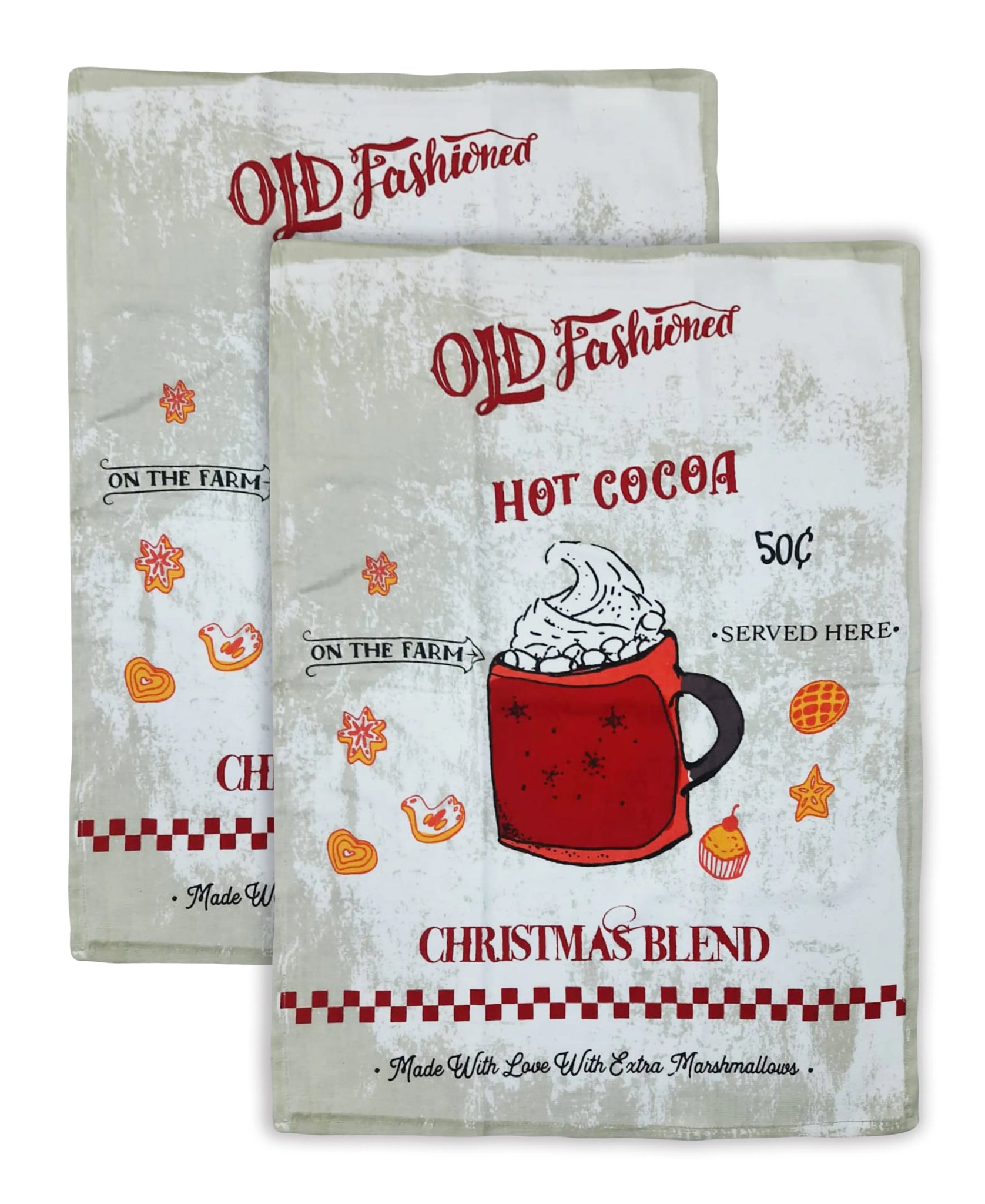 2 Pack Hot Cocoa Kitchen Towel, 20" x 28" home decor - Mod Lifestyles