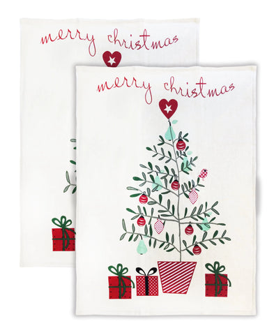 2 Pack Merry Christmas Kitchen Towel, 20" x 28" Mod Lifestyles
