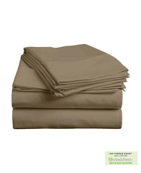 300 Threadcount Cotton Bedsheet Set with Intellifresh Odor-control Finish, Full Size home decor - Mod Lifestyles