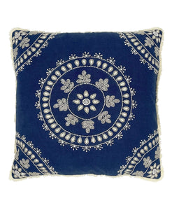 Beaded Medallion Pillow, Moonlit Ocean Blue - 20" x 20" home decor - Mod Lifestyles