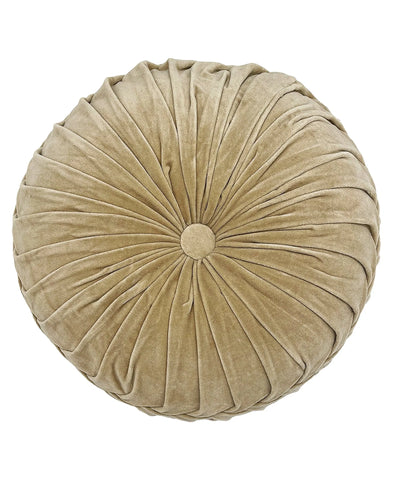 Latte round pleated pillow