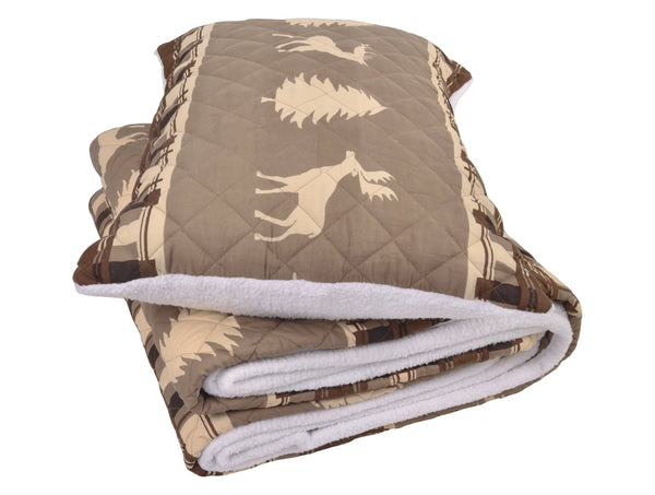 Colorado Woodland Microfiber Quilt Set Sherpa Back home decor - Mod Lifestyles