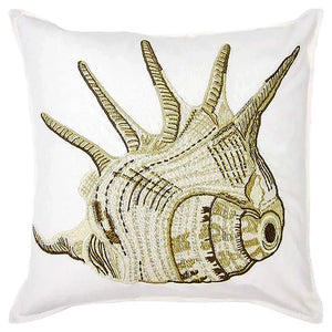 Conch Embroidery Decorative Pillow, 20" X 20" home decor - Mod Lifestyles