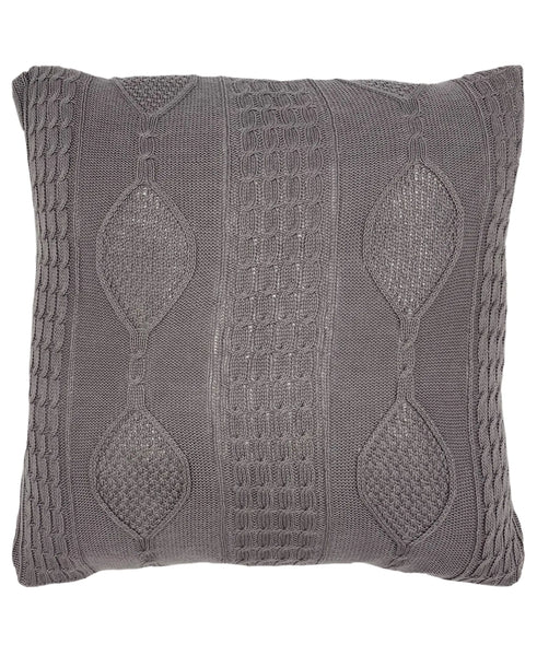 Cotton Diamond Cable Knit Pillow with 3 Button Closure, 18" X 18" home decor - Mod Lifestyles