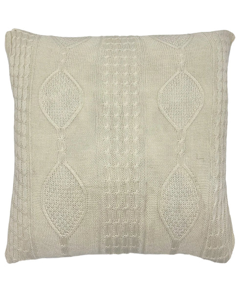 Cotton Diamond Cable Knit Pillow with 3 Button Closure, 18" X 18" home decor - Mod Lifestyles