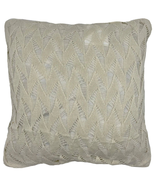 Cotton Fishnet Knit Pillow, 18" X 18" home decor - Mod Lifestyles