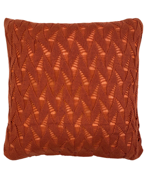 Cotton Fishnet Knit Pillow, 18" X 18" home decor - Mod Lifestyles