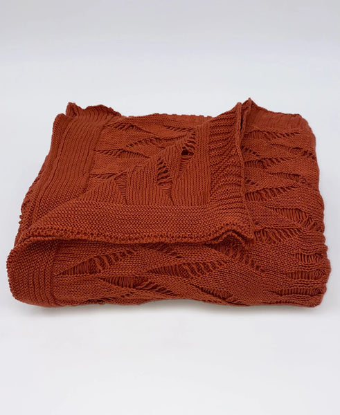 Cotton Fishnet Knit Throw, 50" X 70" home decor - Mod Lifestyles