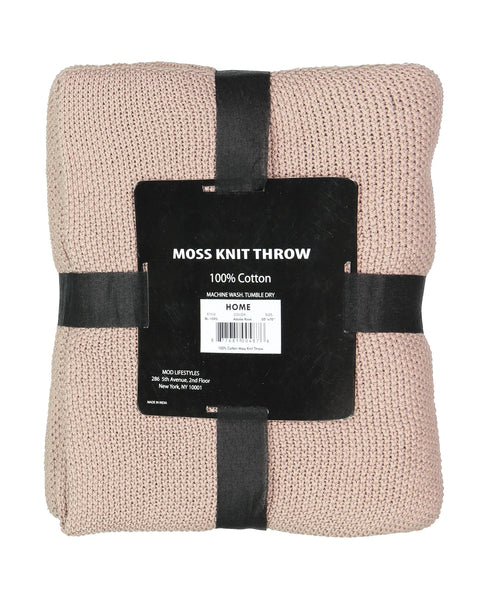 Cotton Moss Knit Throw, 50" X 70" home decor - Mod Lifestyles