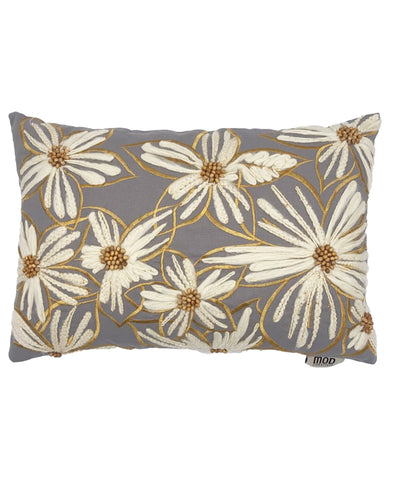 Daisy Flower Embroidery Beads  Decorative Pillow, 14" X 20" home decor - Mod Lifestyles
