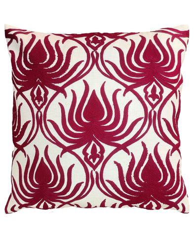 Flame Crewel Embroidery Decorative Pillow, 20" X 20" home decor - Mod Lifestyles