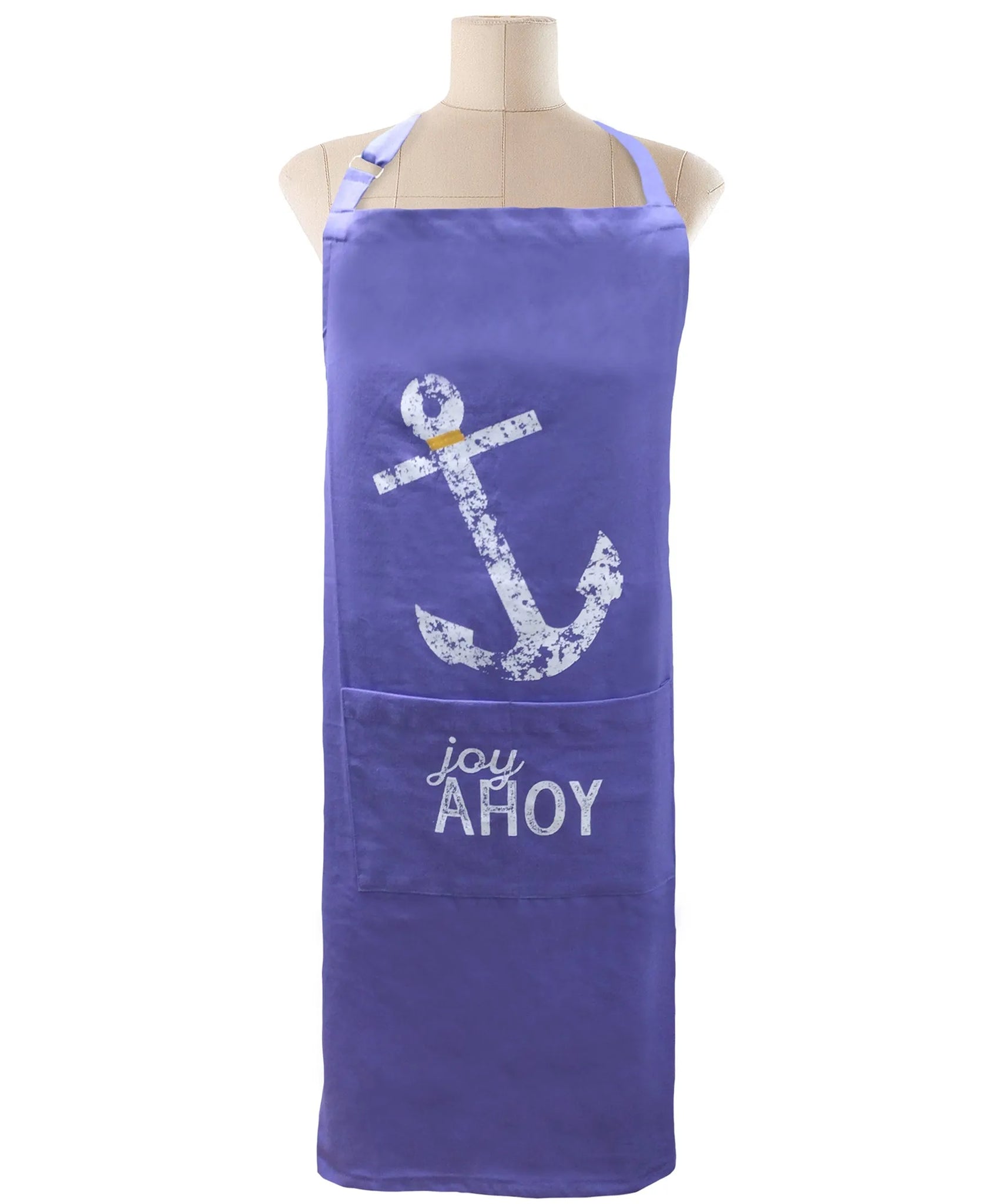 Free-size Zen Blue  Tie-back Adjustable Apron, Joy Ahoy Print