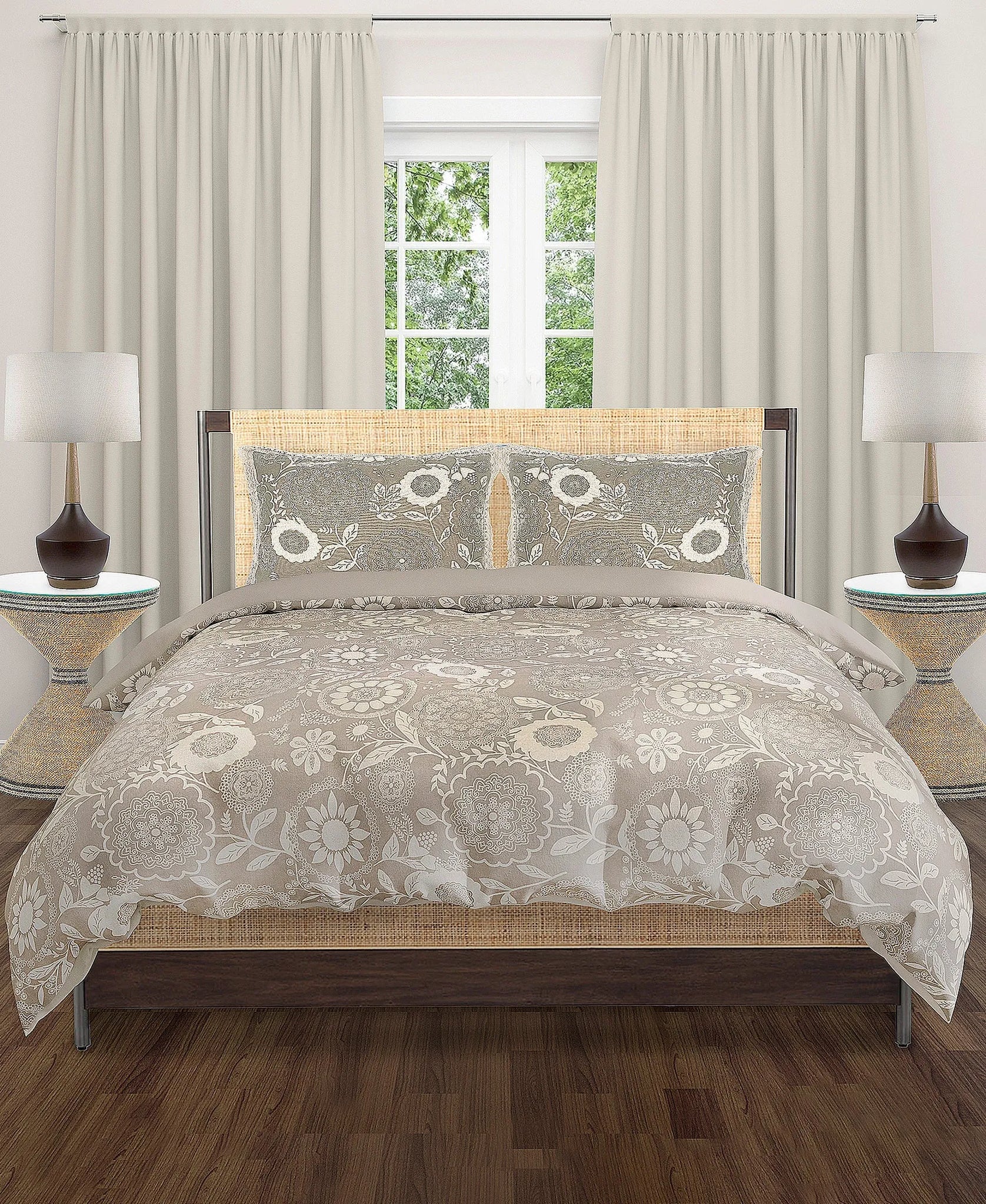 Full/Queen Bohemian Cotton Comforter, 88" X 92" - Old French Design home decor - Mod Lifestyles