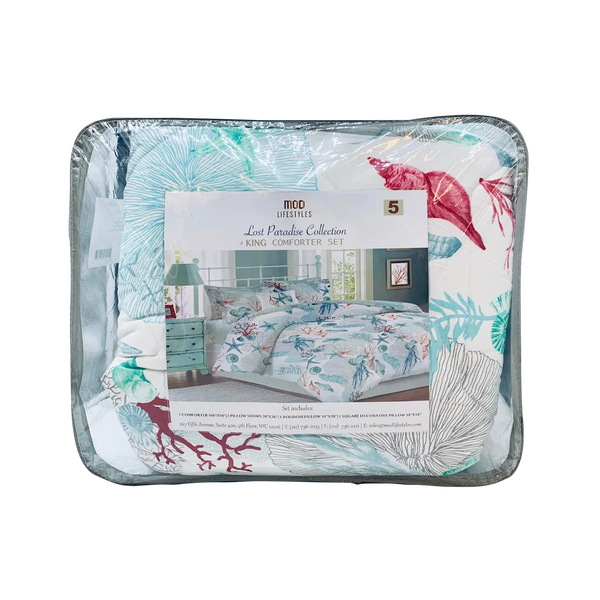 Lost Paradise Queen Comforter Set, 88" X 94" home decor - Mod Lifestyles