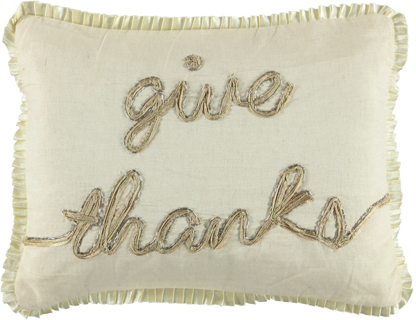 Give Thanks Decorative Lumbar Pillow, 13" X 18" home decor - Mod Lifestyles