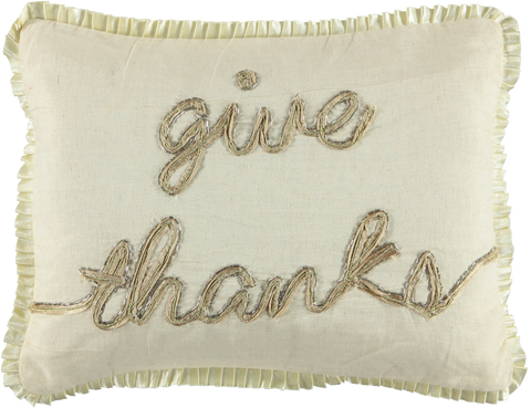 Give Thanks Decorative Lumbar Pillow, 13" X 18" home decor - Mod Lifestyles
