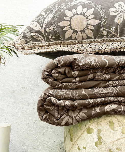 King Bohemian Cotton Comforter, 92" X 108" - Old French Design Mod Lifestyles