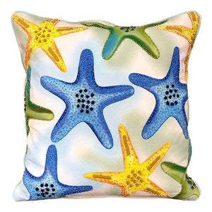 Multi-colored Allover Starfish Decorative Pillow, 18" X 18" home decor - Mod Lifestyles