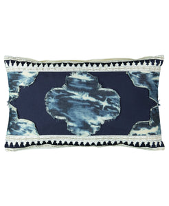 Navy Marrakech Tie Dye Decorative Lumbar Pillow, 14" X 22" home decor - Mod Lifestyles