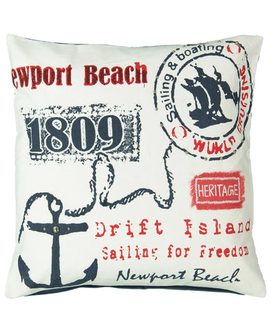 Newport Beach Print Decorative Pillow, 20" X 20" home decor - Mod Lifestyles