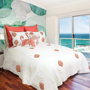 Oceana Embroidery King Quilt Set, 108" X 92" home decor - Mod Lifestyles