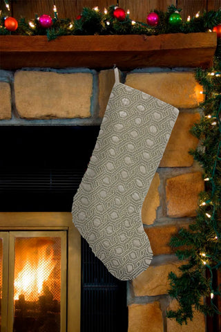Ogee Beaded Velvet Christmas Stocking, 8" X 22" home decor - Mod Lifestyles