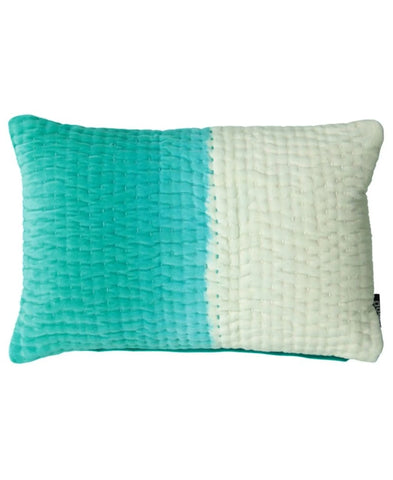 Ombre Kantha Stitch Velvet Decorative Pillow, 14 X 22" home decor - Mod Lifestyles