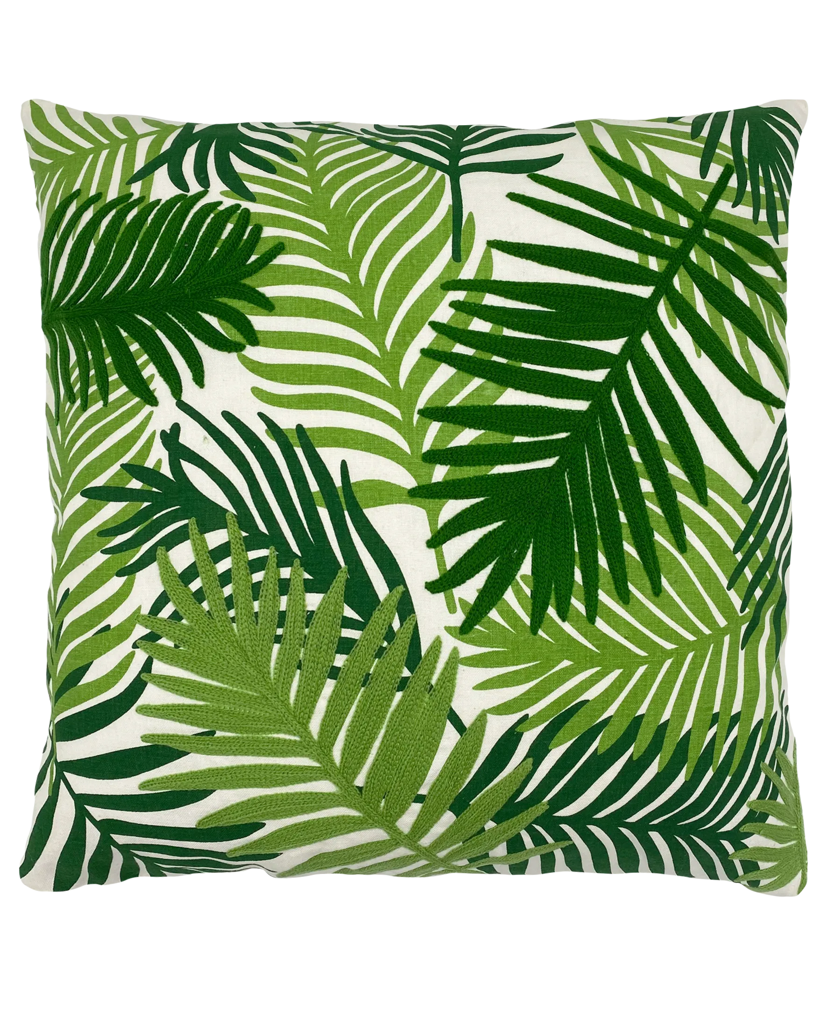 Palm Leaves Embroidery Pillow, 20" X 20" home decor - Mod Lifestyles