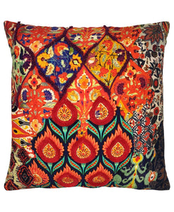 Peacock Floral Digital Print and Embroidery Pillow, 20''x20'' home decor - Mod Lifestyles