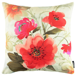 Dahlia Print Beaded Embroidery Decorative Pillow, 20" X 20" home decor - Mod Lifestyles
