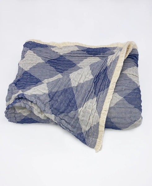 Plaid Gossamer Cotton Throw, 50" X 70" home decor - Mod Lifestyles