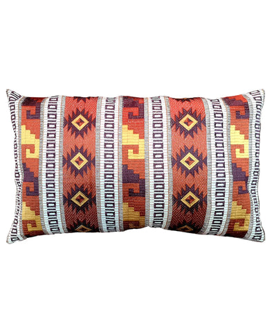 Southwest Embroidery Decorative Lumbar Pillow, 12" X 20" home decor - Mod Lifestyles