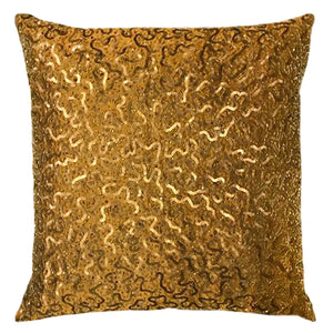 Squiggles Sequin Embroidery Decorative Pillow, 20" X 20" home decor - Mod Lifestyles