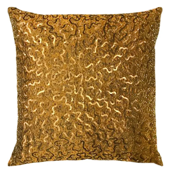 Squiggles Sequin Embroidery Decorative Pillow, 20" X 20" home decor - Mod Lifestyles