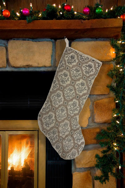 Swirl Beaded Velvet Christmas Stocking, 8" X 22" home decor - Mod Lifestyles
